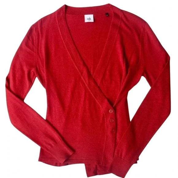 Cabi Ballet Wrap Heathered Rhubarb Sweater - Picture 2 of 5